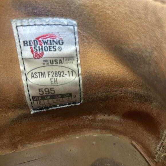 Red Wing 595 Chukka Leather Lace Up Work Boots Mens 10 D - Picture 6 of 12